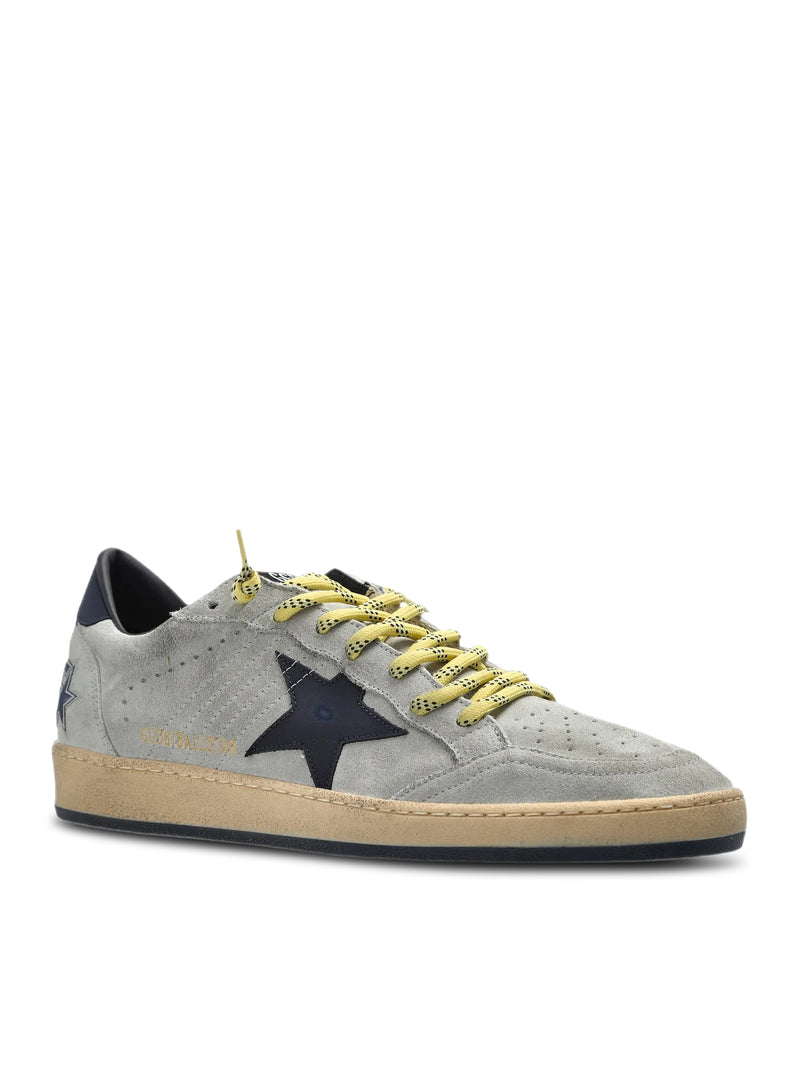 Golden Goose Deluxe Brand Men Ball-Star In Grey Suede With Star And Blue Patch GOLDEN GOOSE