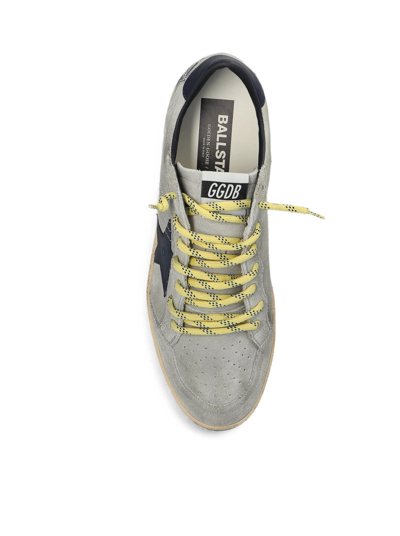 Golden Goose Deluxe Brand Men Ball-Star In Grey Suede With Star And Blue Patch GOLDEN GOOSE