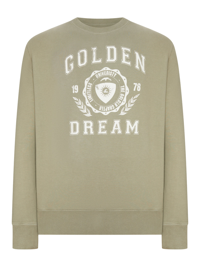 Golden Goose Deluxe Brand Men Crewneck Sweatshirt With Vintage Logo GOLDEN GOOSE