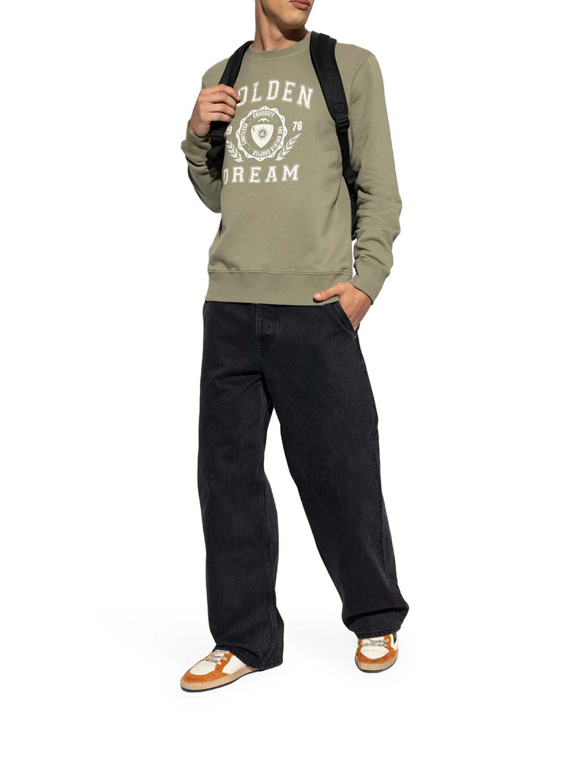 Golden Goose Deluxe Brand Men Crewneck Sweatshirt With Vintage Logo GOLDEN GOOSE
