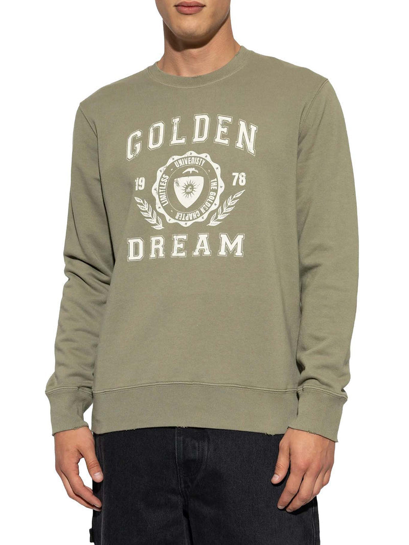 Golden Goose Deluxe Brand Men Crewneck Sweatshirt With Vintage Logo GOLDEN GOOSE