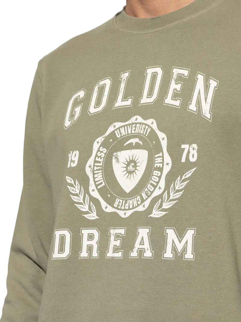 Golden Goose Deluxe Brand Men Crewneck Sweatshirt With Vintage Logo GOLDEN GOOSE