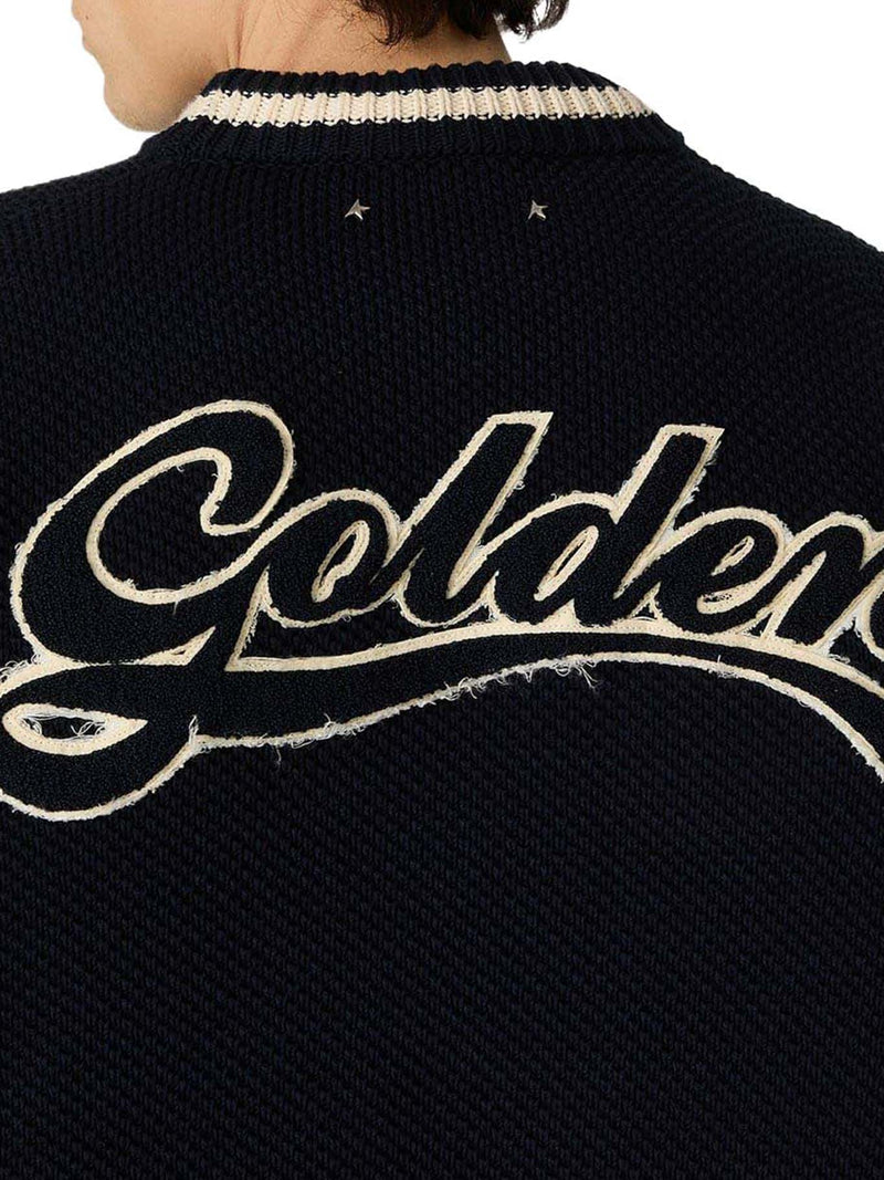 Golden Goose Deluxe Brand Men Boxy Sweater With Embroidered Logo GOLDEN GOOSE