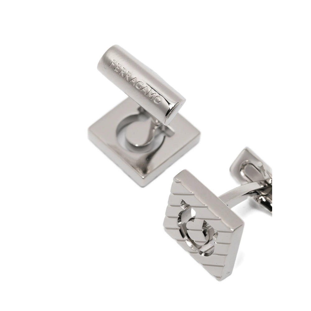 Ferragamo Silver Cufflinks Men FERRAGAMO