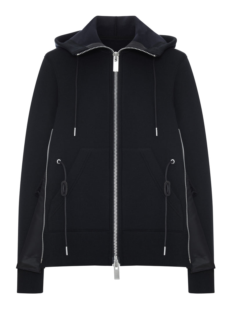 Sacai Women Zip-Up Hoodie With Nylon Details SACAI