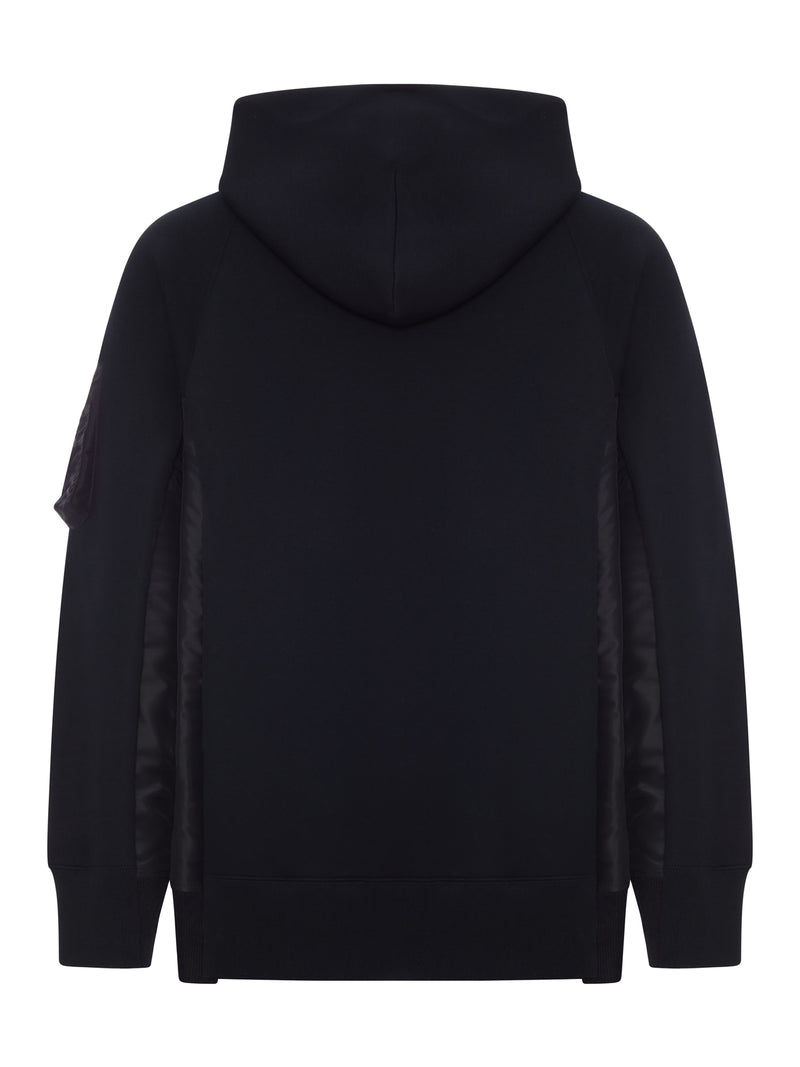 Sacai Men Cotton And Nylon Zip-Up Hoodie SACAI