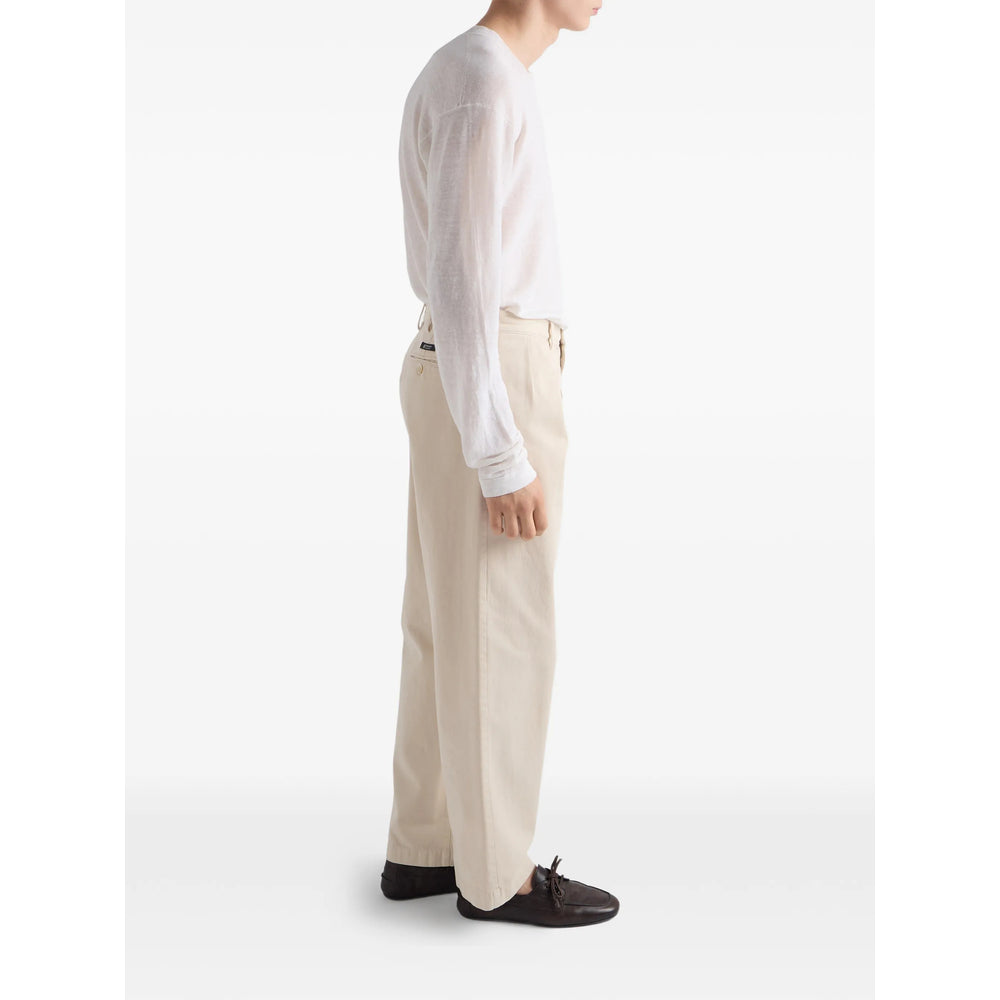 Prada Neutrals Trousers - Wide-Leg Trousers Men PRADA