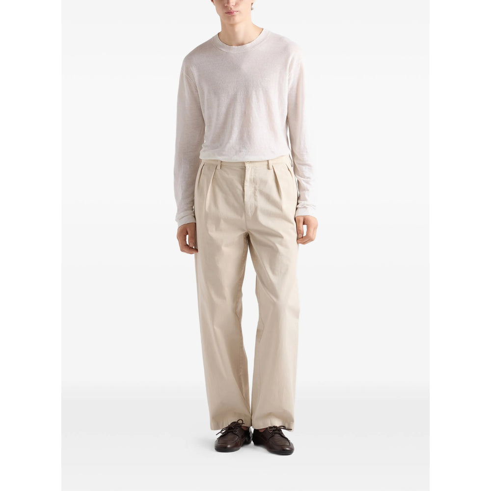 Prada Neutrals Trousers - Wide-Leg Trousers Men PRADA
