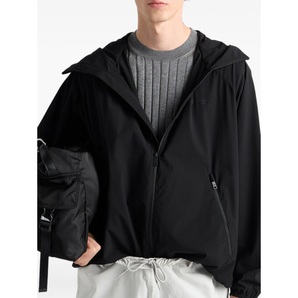 Prada Black Jackets - Hooded Jackets Men PRADA