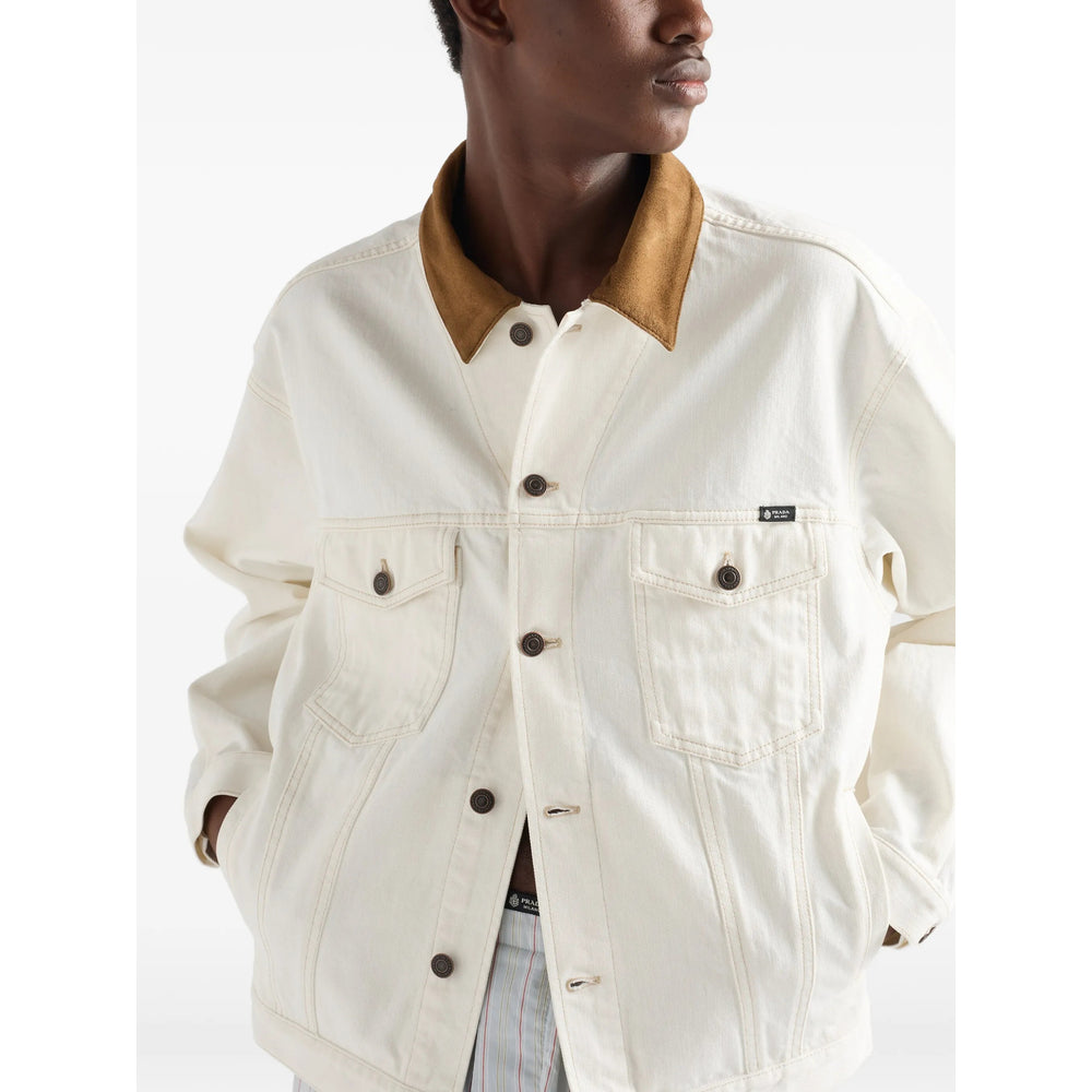 Prada Neutrals Jackets - Denim Jackets Men