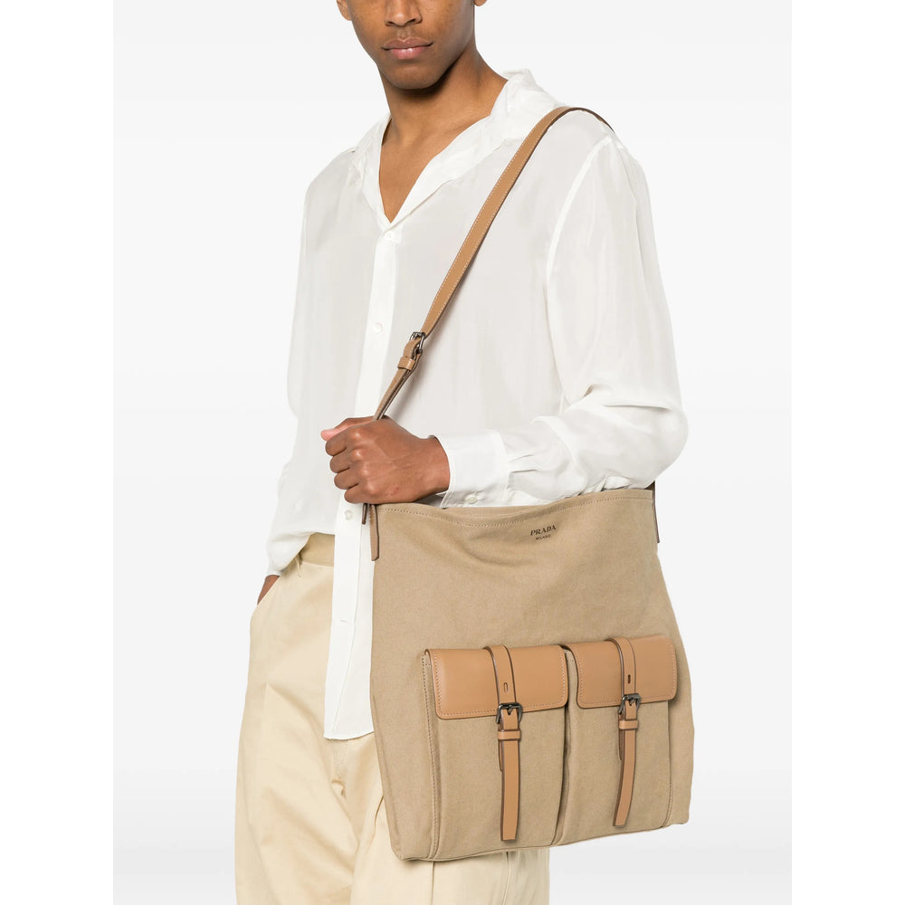Prada Neutrals Shoulder Bags Men PRADA