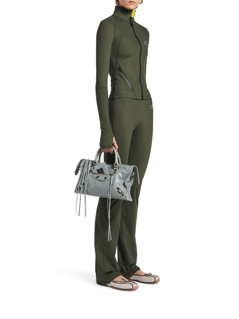 Balenciaga Women Le City Small Bag In Arena Grey-Blue Lambskin With Brass Finishing BALENCIAGA