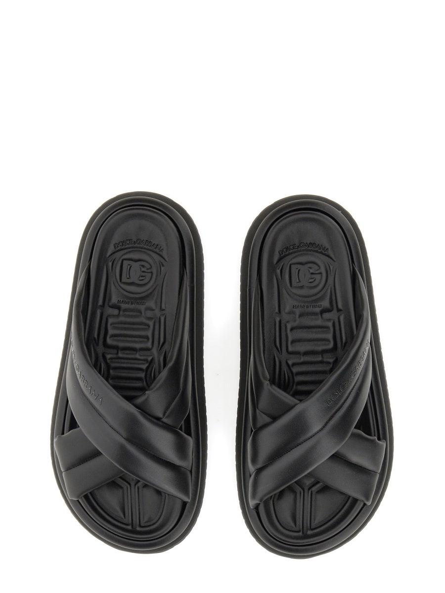 Dolce & Gabbana Men Nappa Effect Fabric Sandal DOLCE & GABBANA