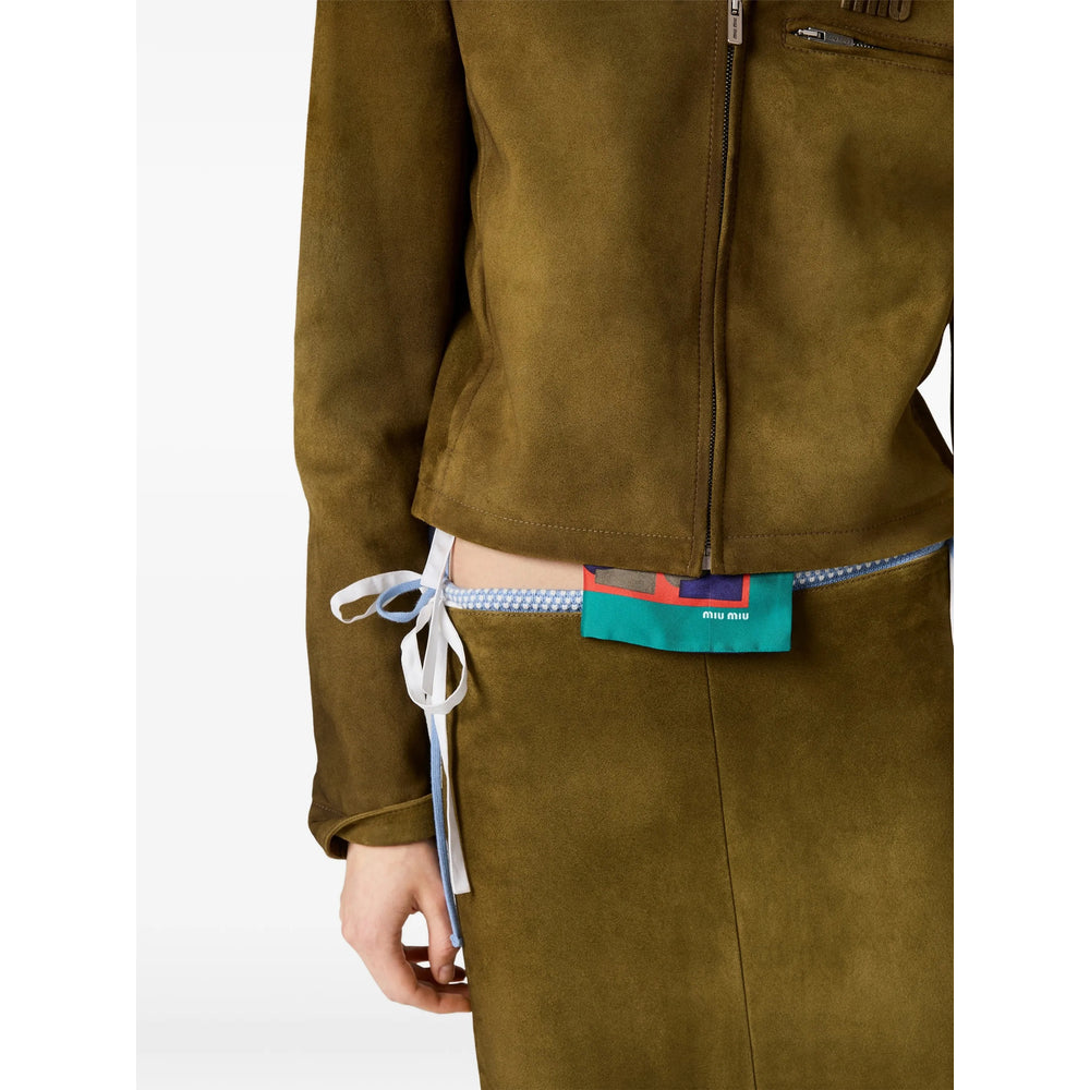 Miu Miu Green Jackets - Leather Jackets Women MIU MIU