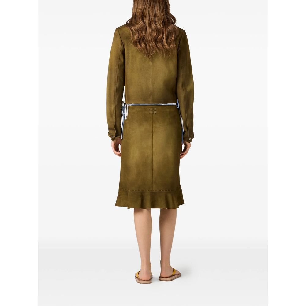 Miu Miu Green Jackets - Leather Jackets Women MIU MIU
