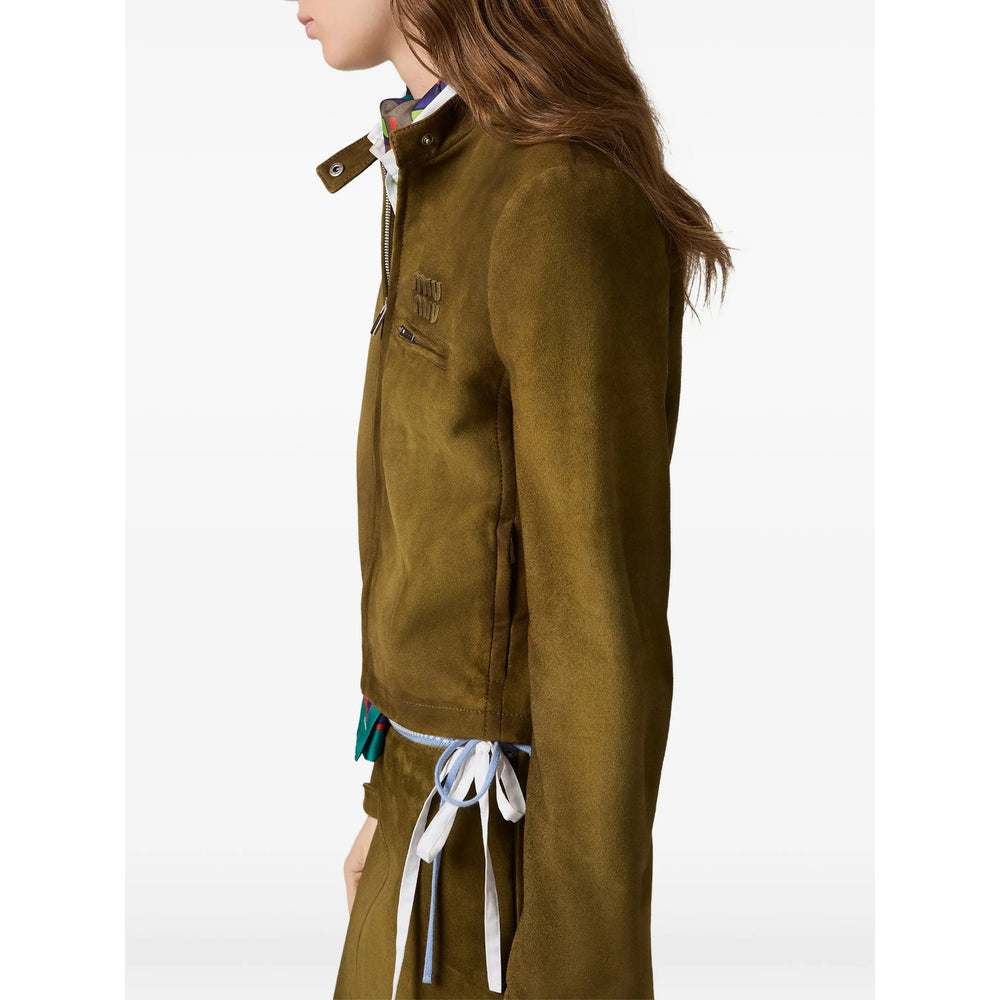 Miu Miu Green Jackets - Leather Jackets Women MIU MIU