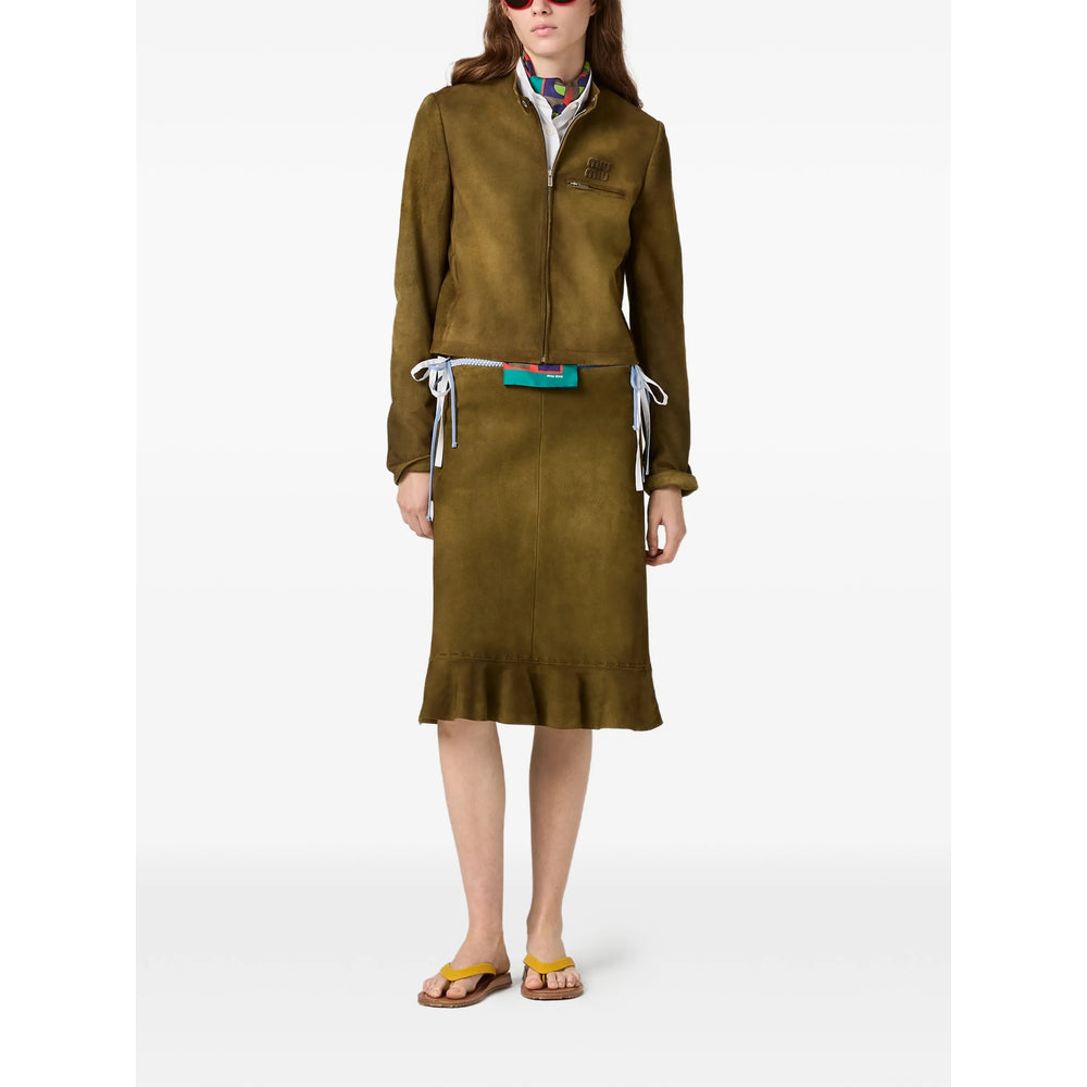 Miu Miu Green Jackets - Leather Jackets Women MIU MIU