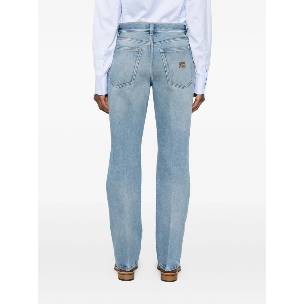 Miu Miu Blue Denim - Straight-Leg Jeans Women MIU MIU
