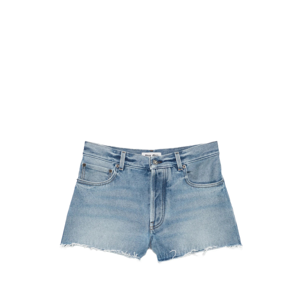 Miu Miu Blue Shorts - Mini Shorts Women MIU MIU