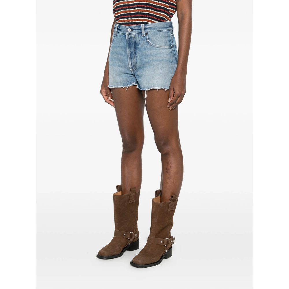 Miu Miu Blue Shorts - Mini Shorts Women MIU MIU