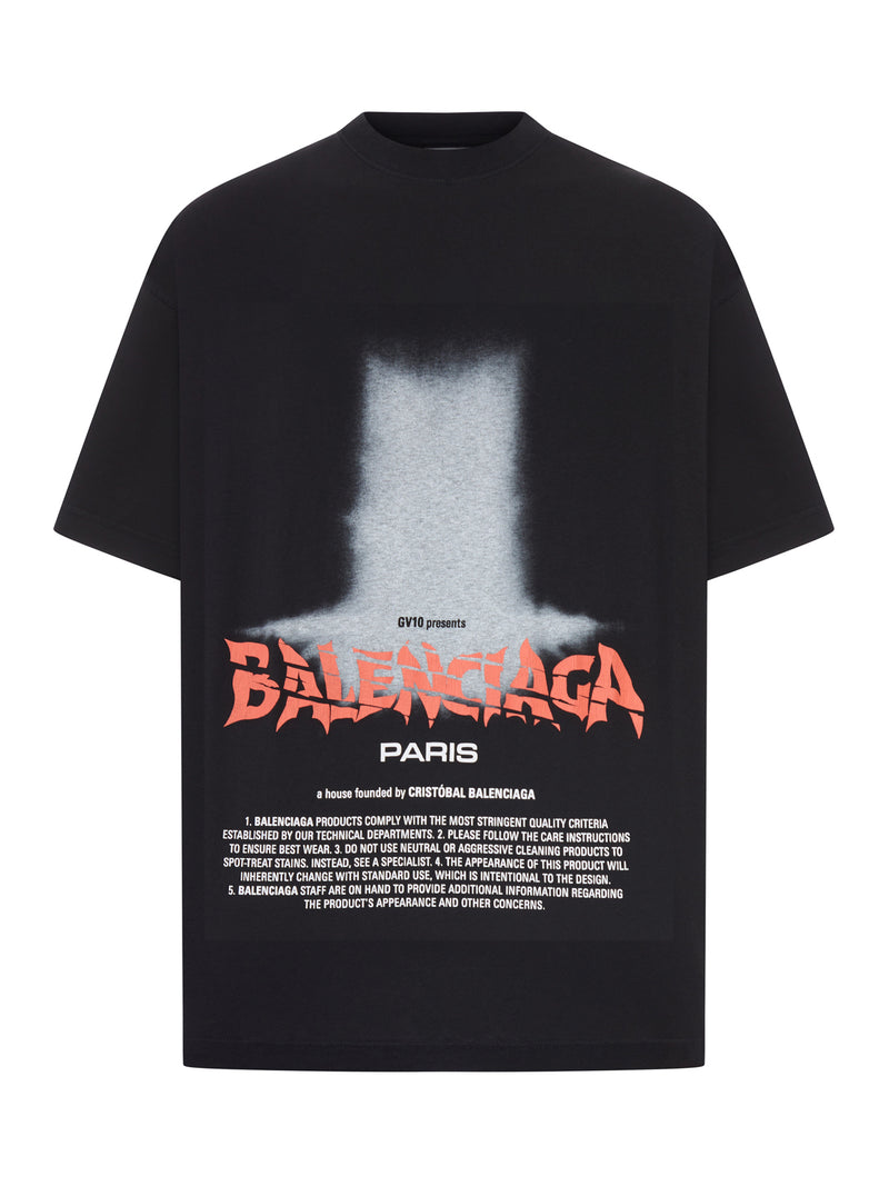 Balenciaga Women Oversized The Door T-Shirt In Dry Black Jersey BALENCIAGA