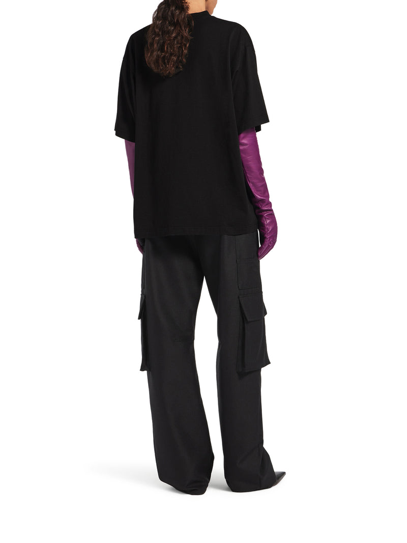 Balenciaga Women Oversized The Door T-Shirt In Dry Black Jersey BALENCIAGA