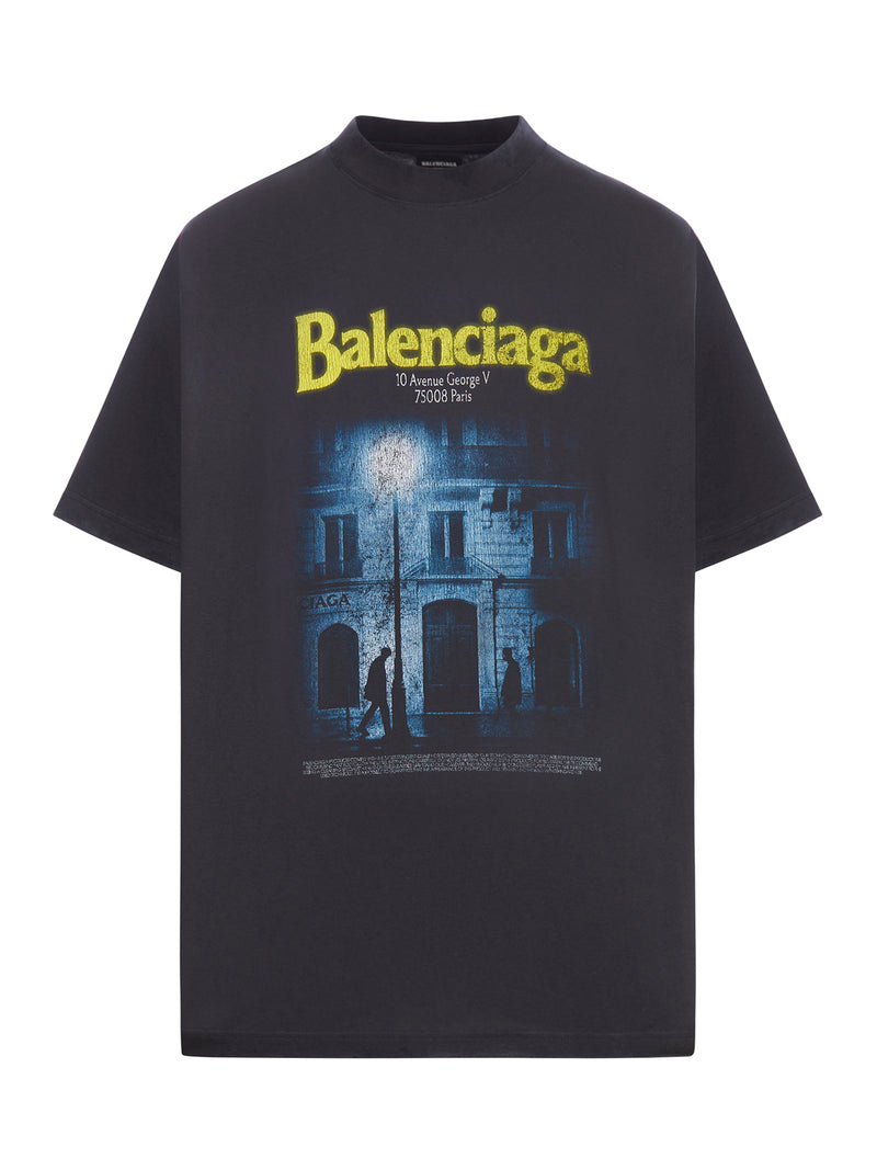 Balenciaga Women Oversized T-Shirt In Dry Black Jersey BALENCIAGA