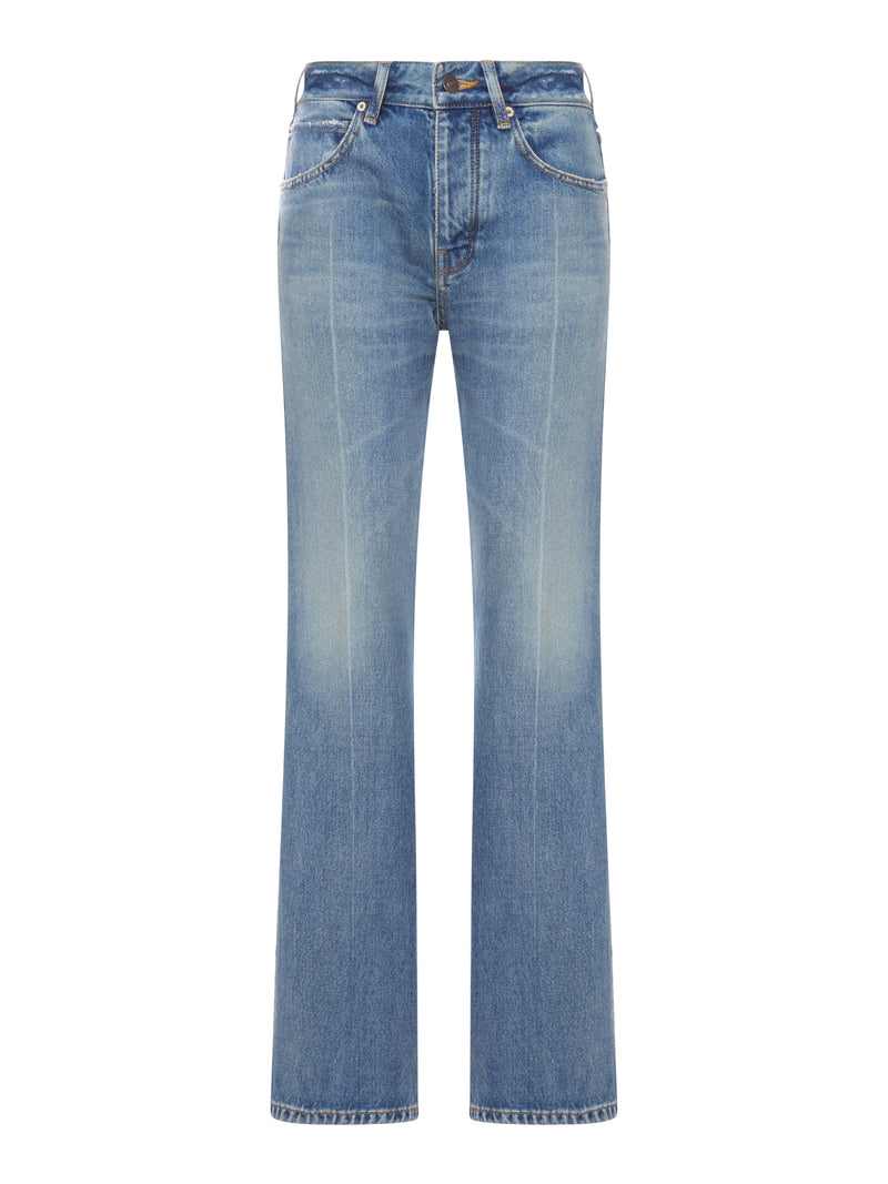 Balenciaga Women Medium Wash Denim Flare Jeans BALENCIAGA