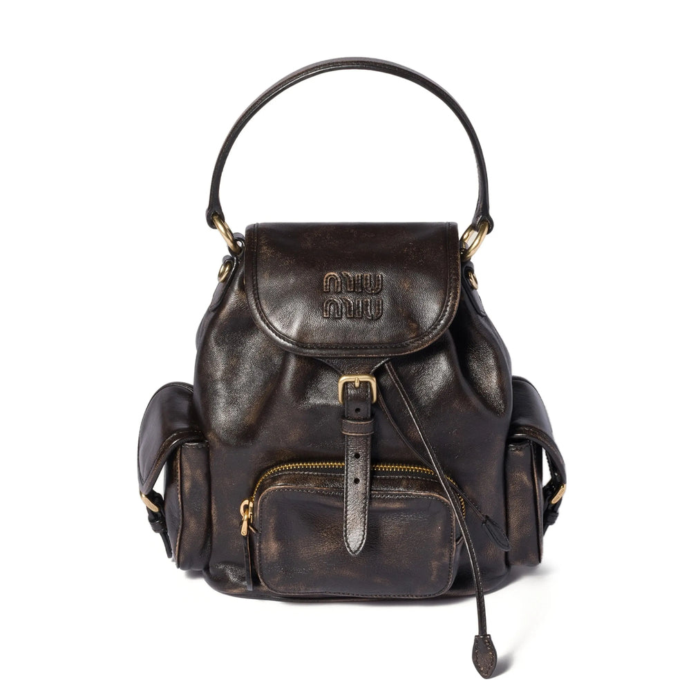 Miu Miu Brown Backpacks Women MIU MIU