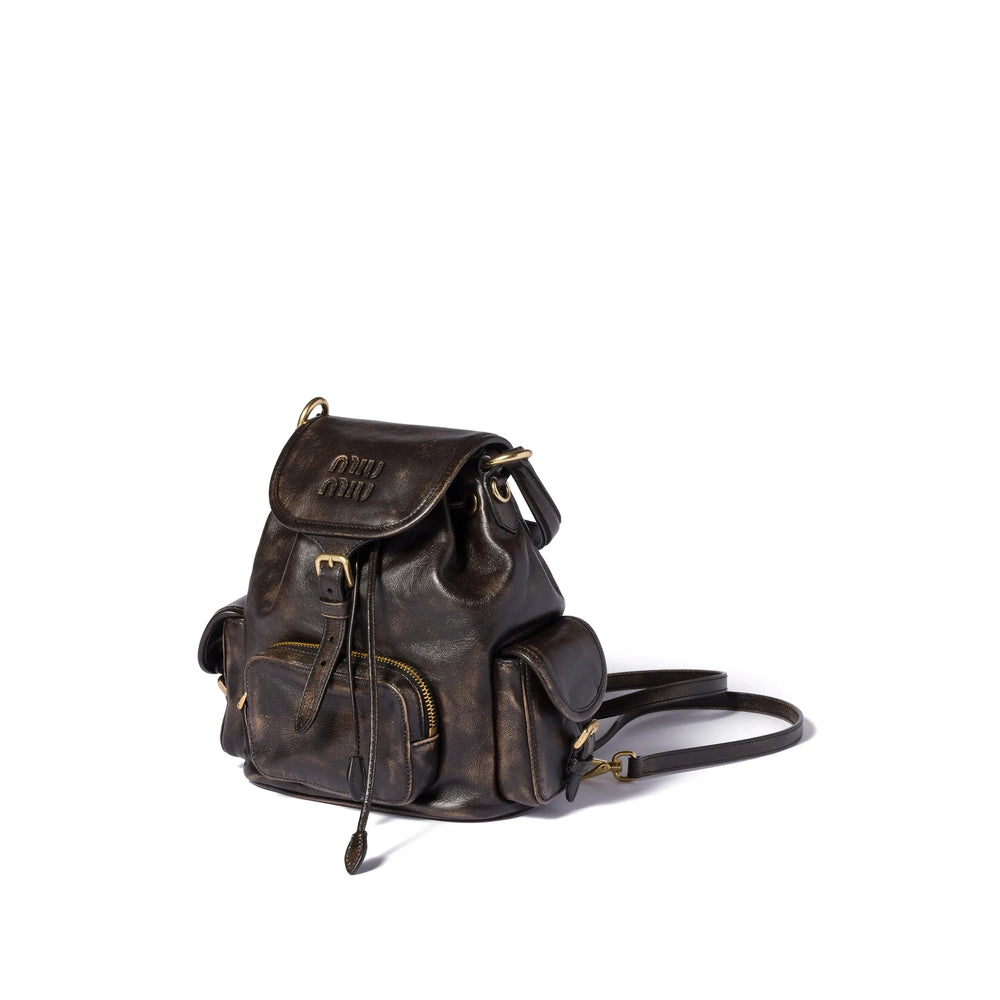 Miu Miu Brown Backpacks Women MIU MIU