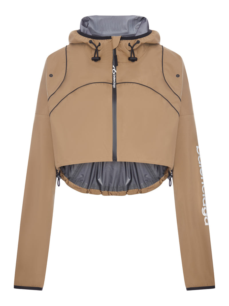 Balenciaga Women Techwear Cropped Jacket In Camel BALENCIAGA