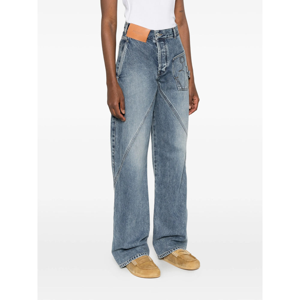 Jw Anderson Blue Denim - Straight-Leg Jeans Women J.W. ANDERSON