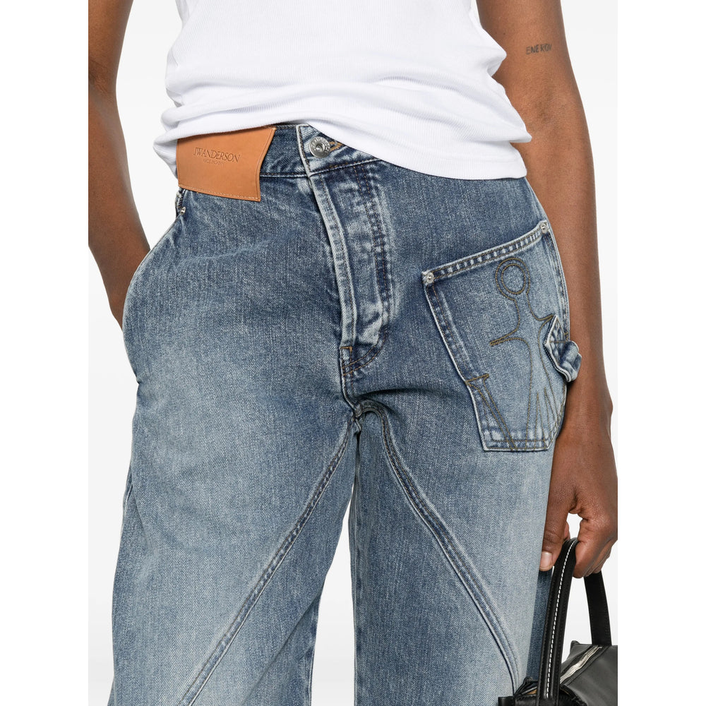 Jw Anderson Blue Denim - Straight-Leg Jeans Women J.W. ANDERSON