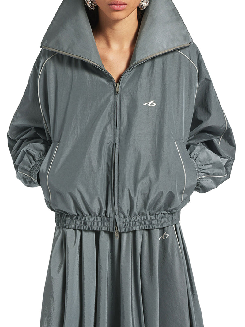 Balenciaga Women Bodies High Neck Jacket In Technical Cotton Poplin BALENCIAGA