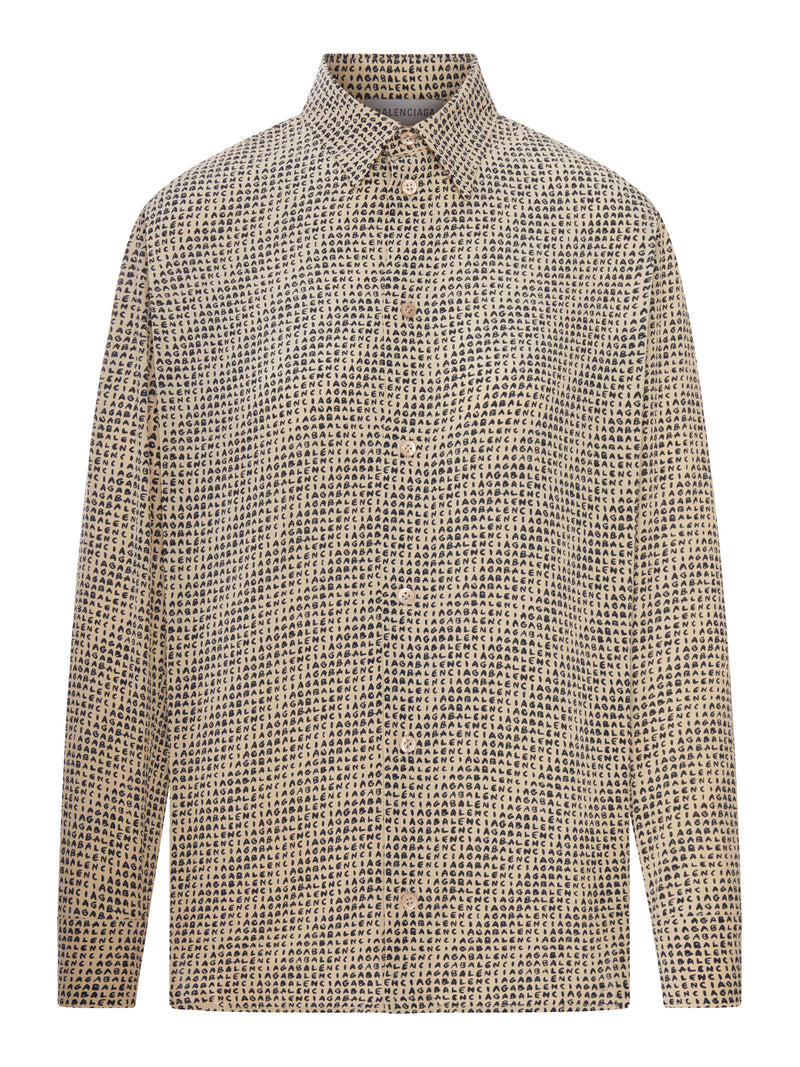 Balenciaga Women Monogram Shirt In Silk Crepe BALENCIAGA