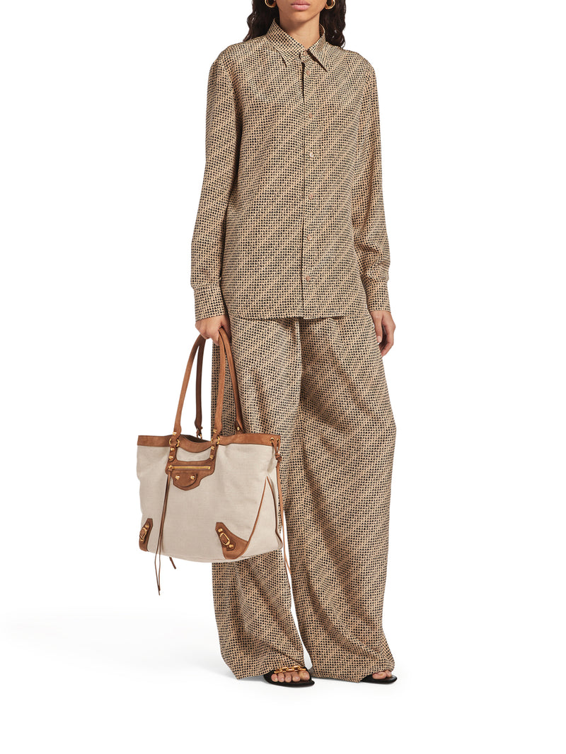 Balenciaga Women Monogram Shirt In Silk Crepe BALENCIAGA