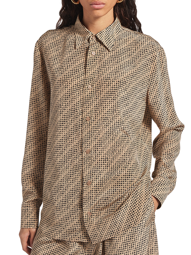 Balenciaga Women Monogram Shirt In Silk Crepe BALENCIAGA