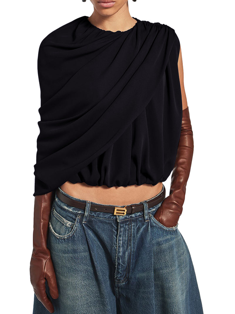 Balenciaga Women Silk Cady Cape Top BALENCIAGA