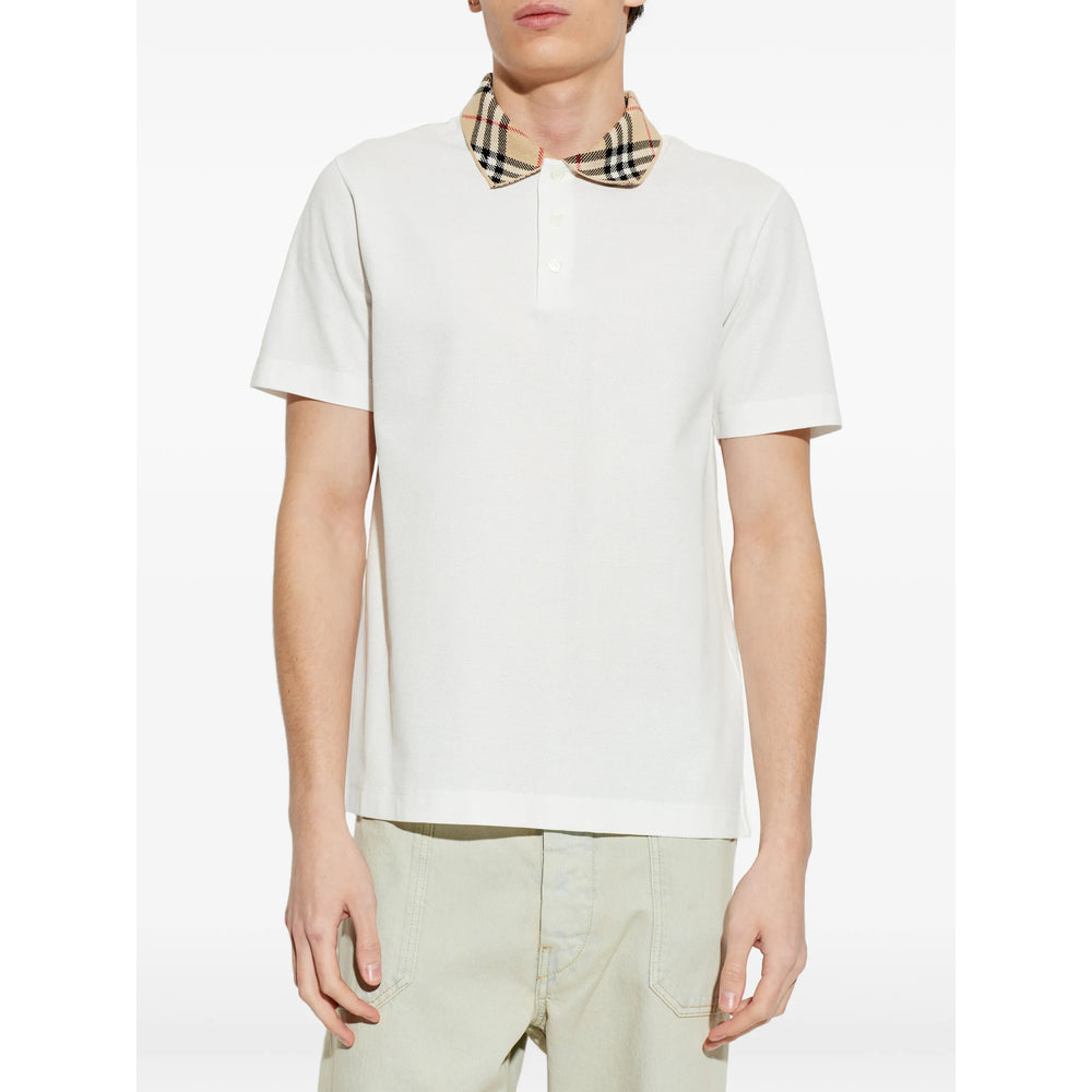 Burberry White Polo Shirts Men BURBERRY