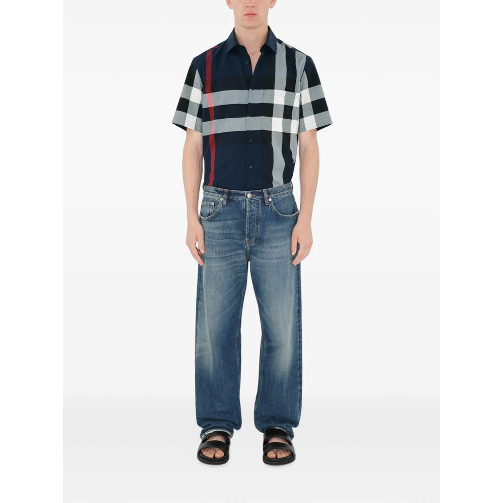 Burberry Blue Shirts Men BURBERRY