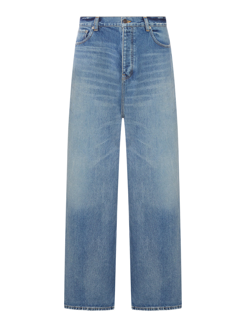 Balenciaga Men Dark Blue Organic Denim Baggy Jeans BALENCIAGA