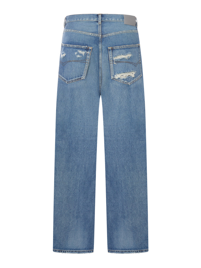 Balenciaga Men Dark Blue Organic Denim Baggy Jeans BALENCIAGA