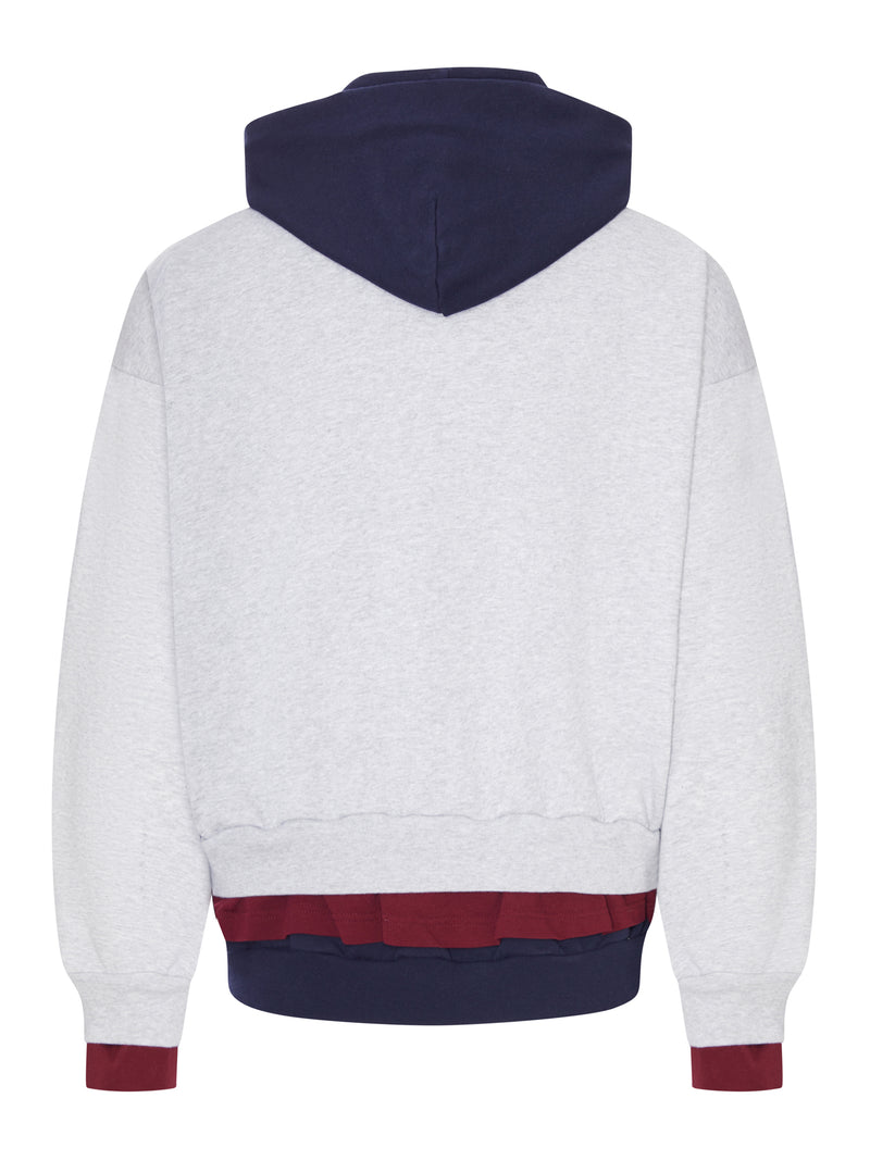 Balenciaga Men Layered Dry Molleton Hoodie With Frayed Lettering BALENCIAGA