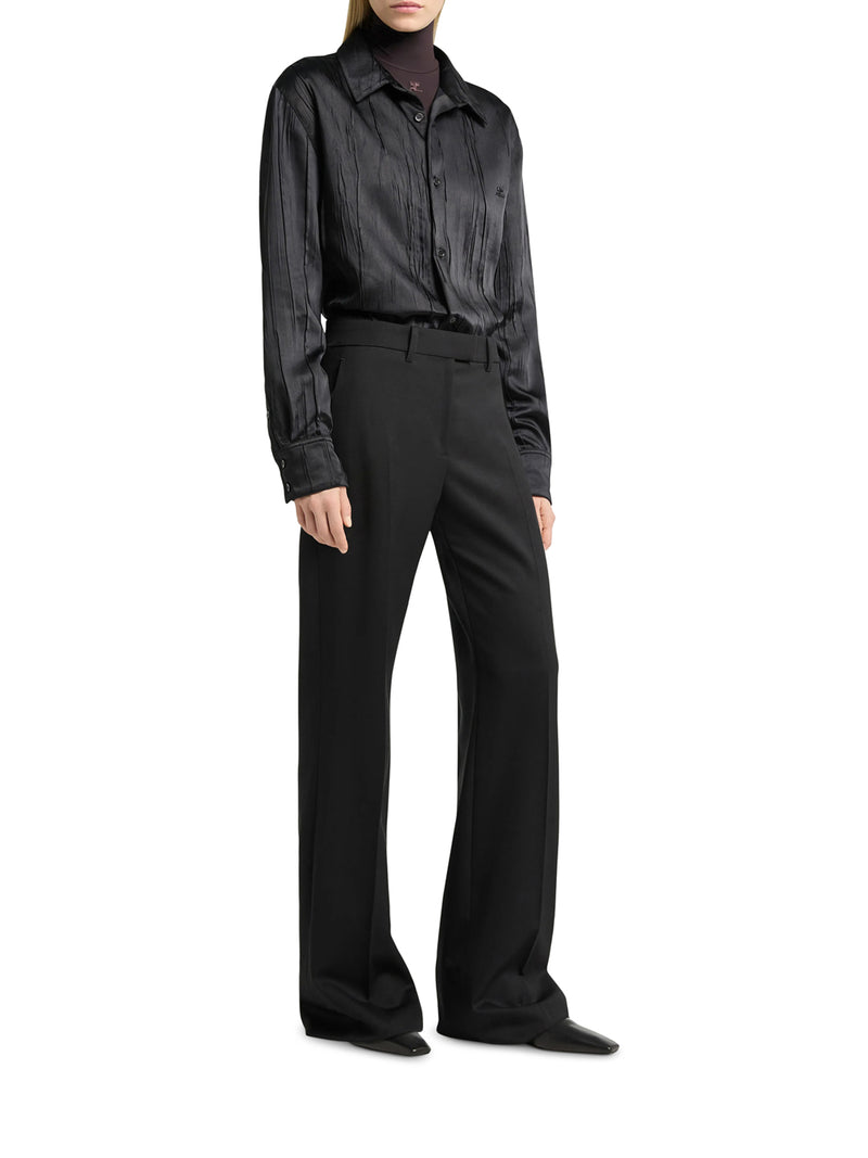 Courreges Women Oversized Shirt In Crinkled Satin COURREGES