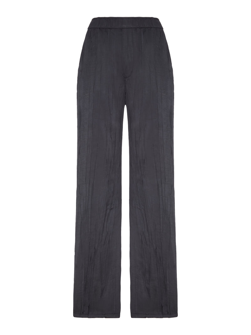 Courreges Women Wide-Leg Crushed Satin Trousers COURREGES