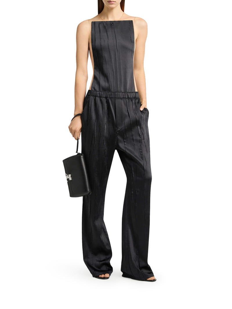 Courreges Women Wide-Leg Crushed Satin Trousers COURREGES