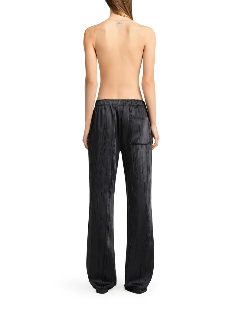 Courreges Women Wide-Leg Crushed Satin Trousers COURREGES