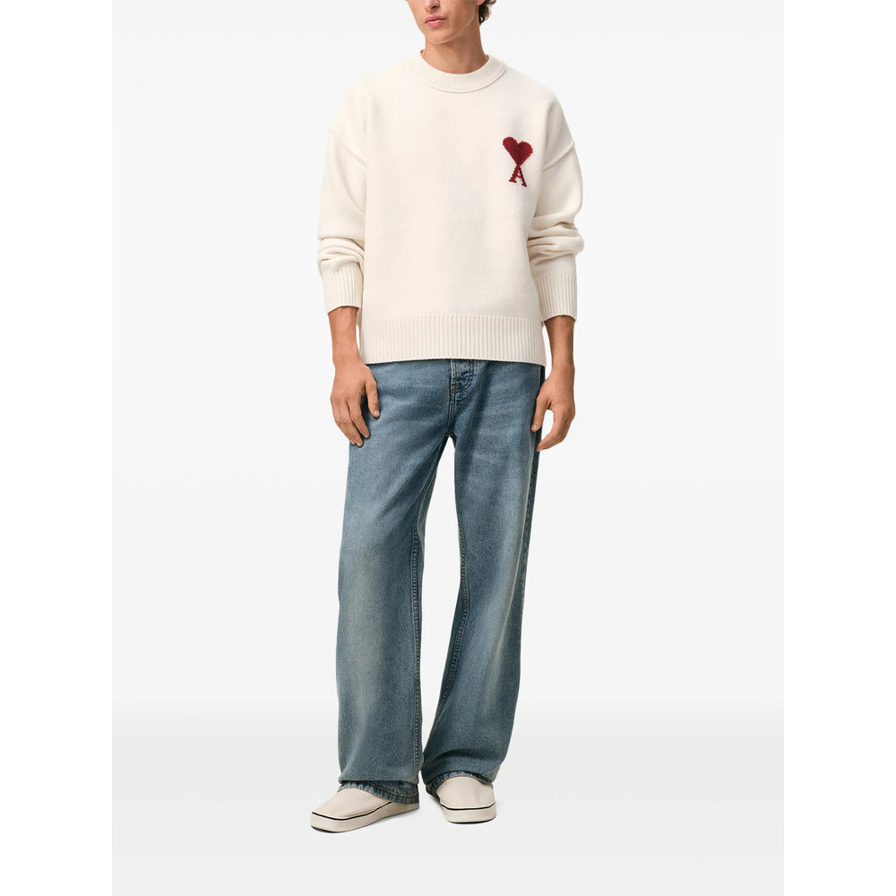 Ami Paris Neutrals Sweaters & Knitwear - Jumpers Men AMI PARIS