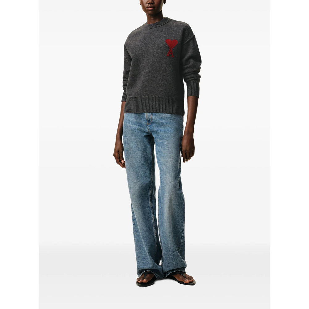 Ami Paris Grey Sweaters & Knitwear - Jumpers Men