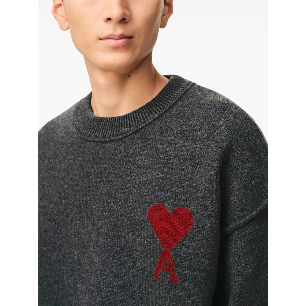 Ami Paris Grey Sweaters & Knitwear - Jumpers Men